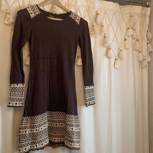 Prana dress brown and cream